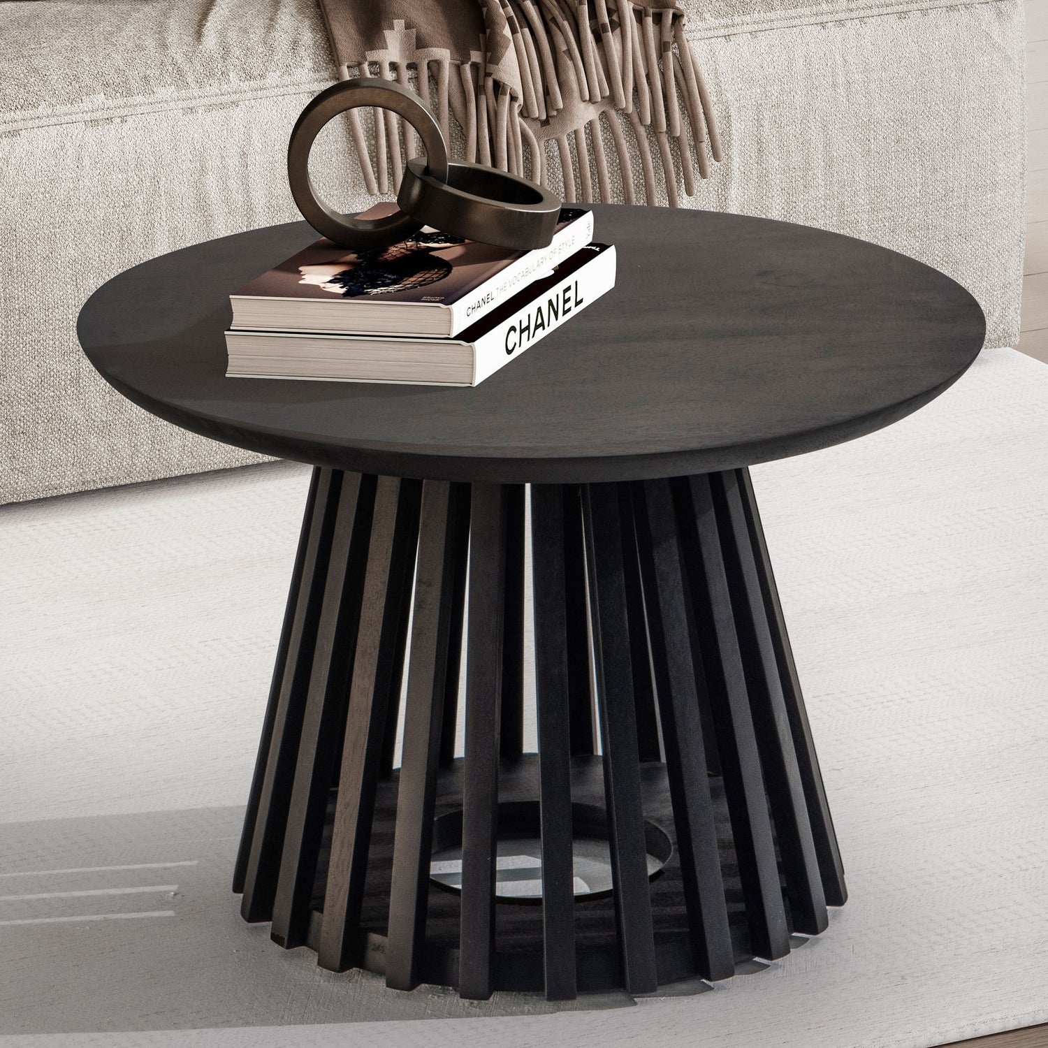 Salontafel zwart rond 60x60x41cm