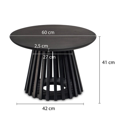 Salontafel zwart rond 60x60x41cm