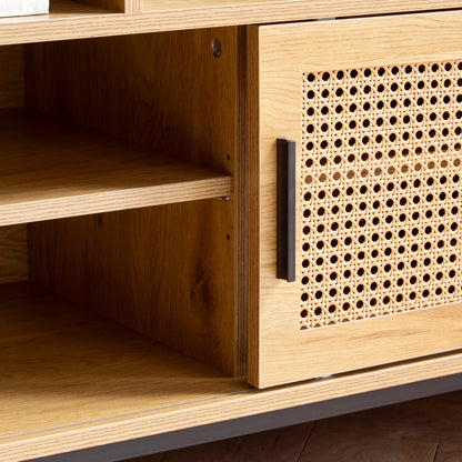 Schoenenbank met opbergruimte | 120 x 40 x 75,5 cm | Eikenlook melamine - Industrieelinhuis.nl