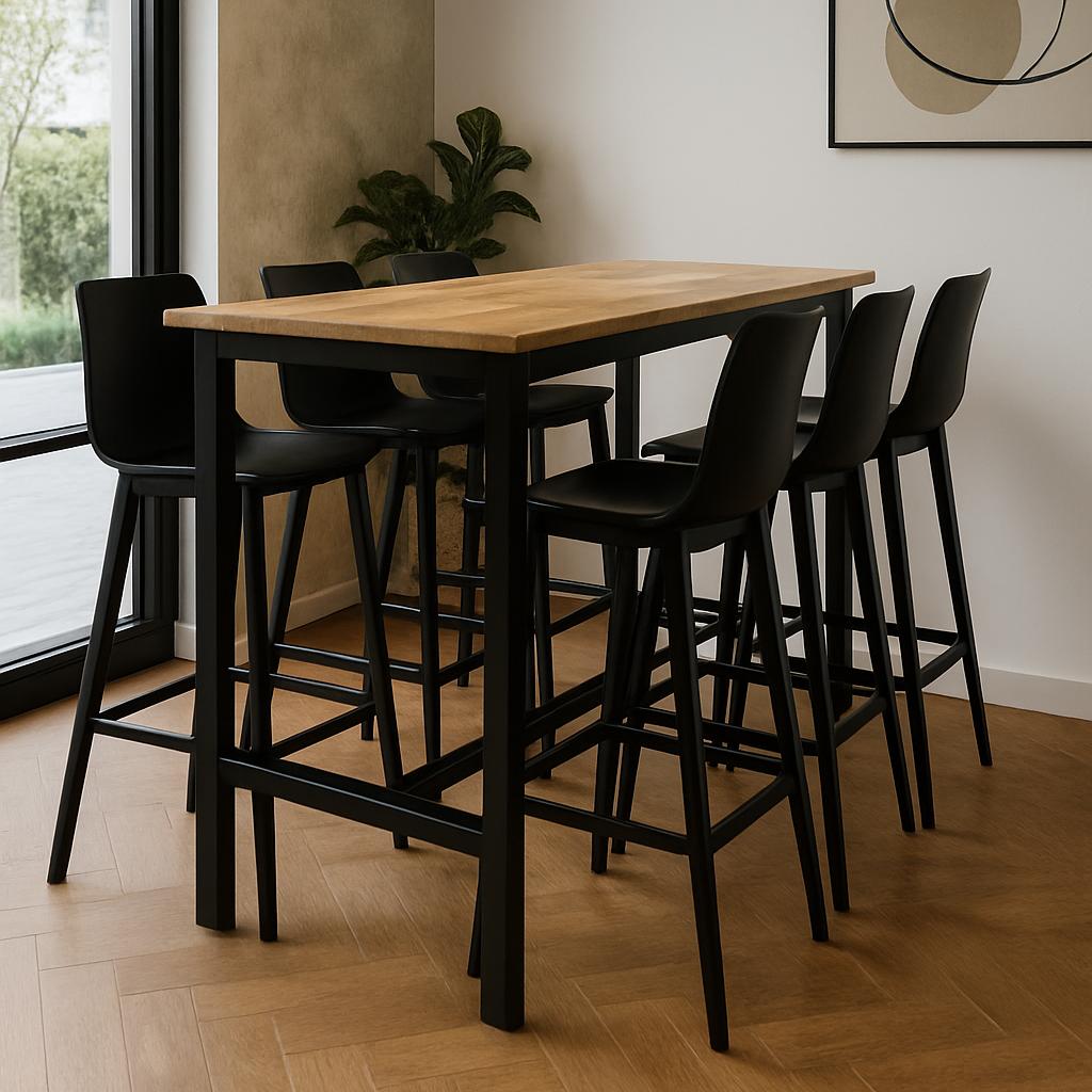 Bartafel Industrieel | Boomstam bartafels | 135x65x105cm