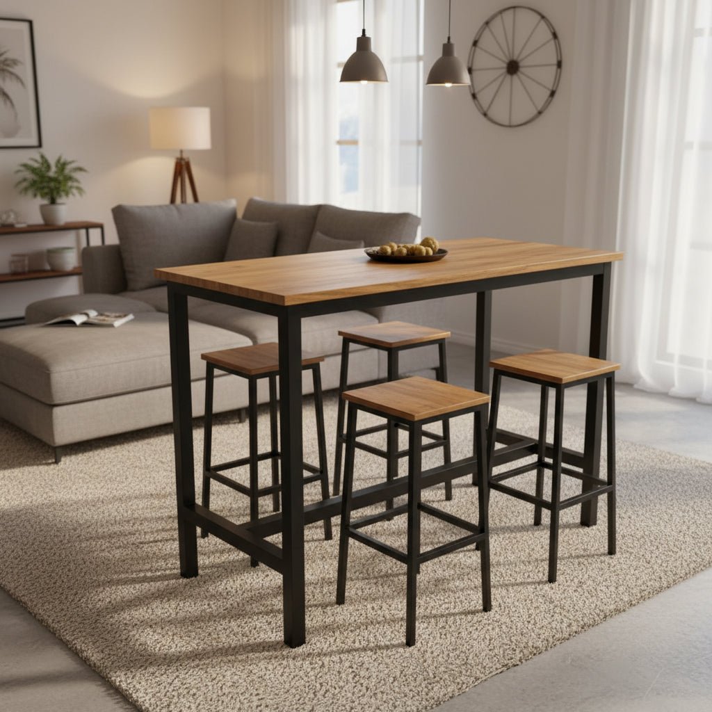 Bartafel Industrieel | Boomstam bartafels | 135x65x105cm