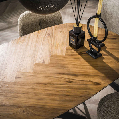 Bartafel Organisch Noah - visgraat blad - 140 cm