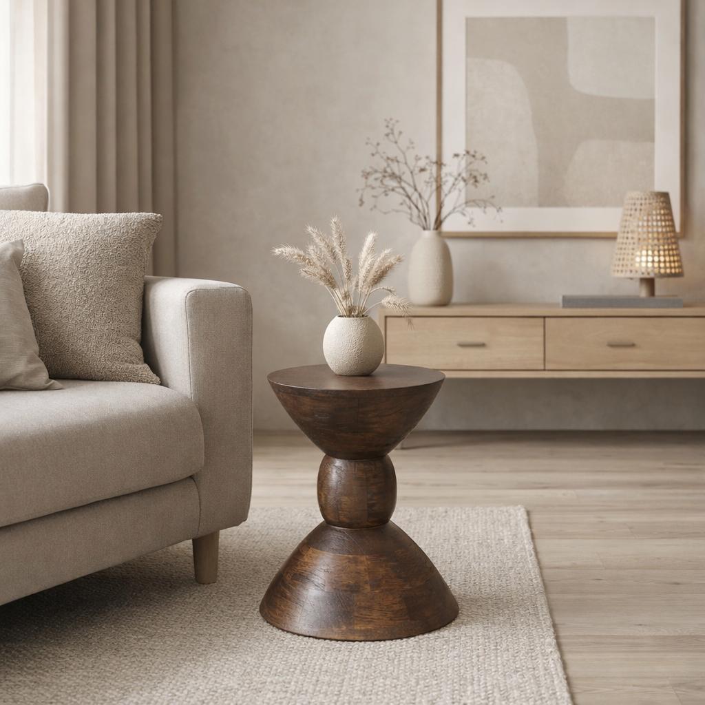 Bijzettafel Ron is gemaakt uit massief mangohout