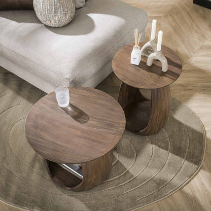 Bijzettafel Tobi S | Acacia hout | Mat bruin