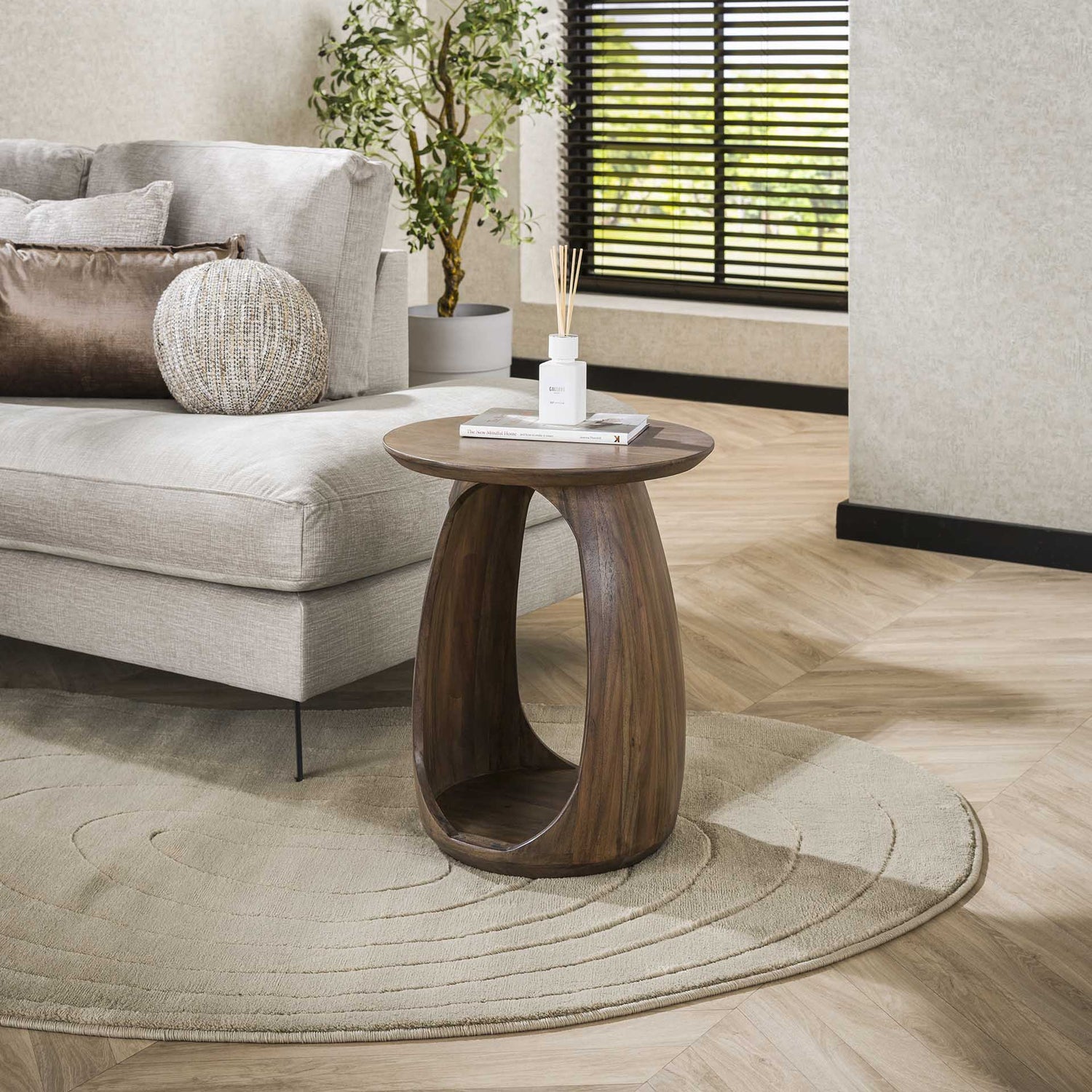 Bijzettafel Tobi S | Acacia hout | Mat bruin