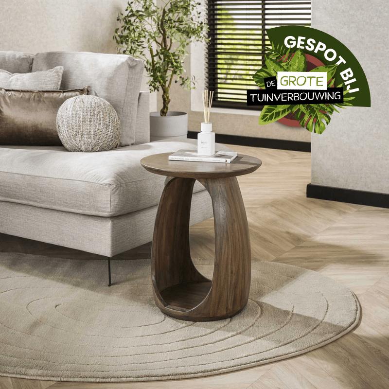 Bijzettafel Tobi S | Acacia hout | Mat bruin