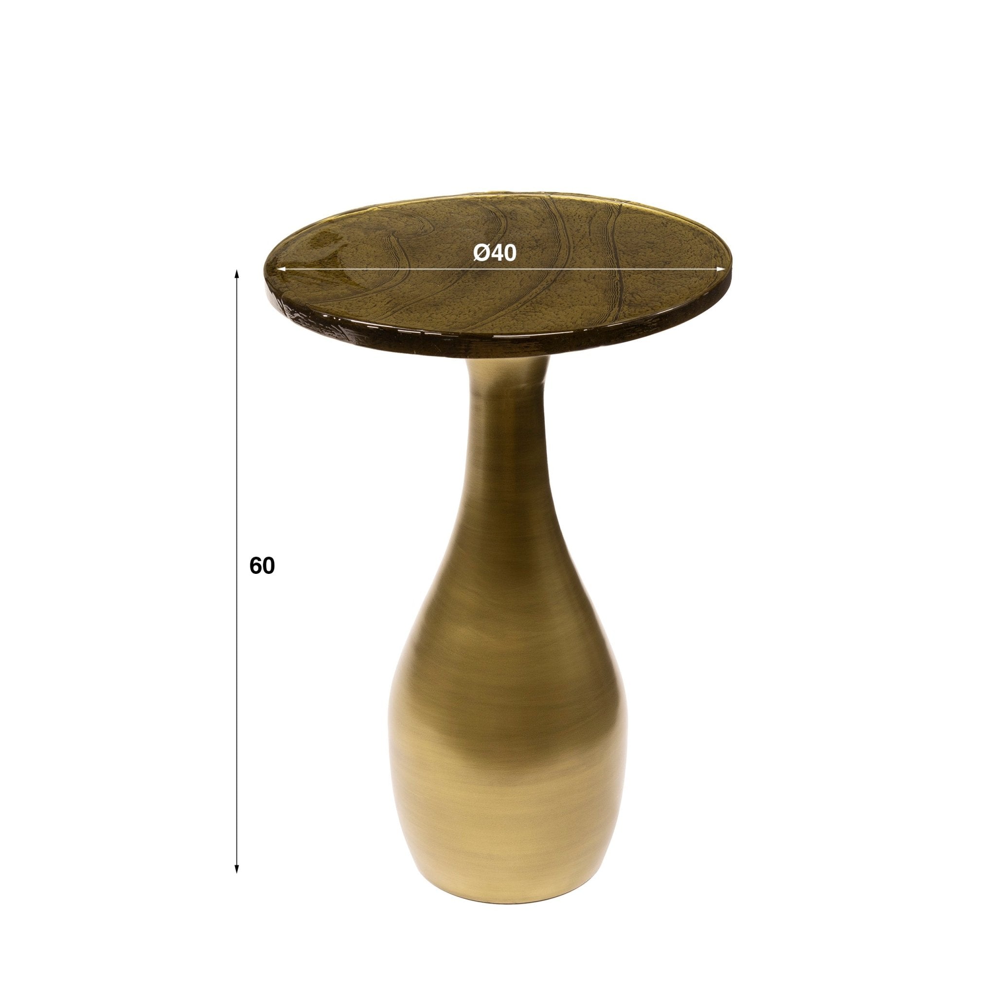Bijzettafel Zwart Goud | Astra Druppel M |
