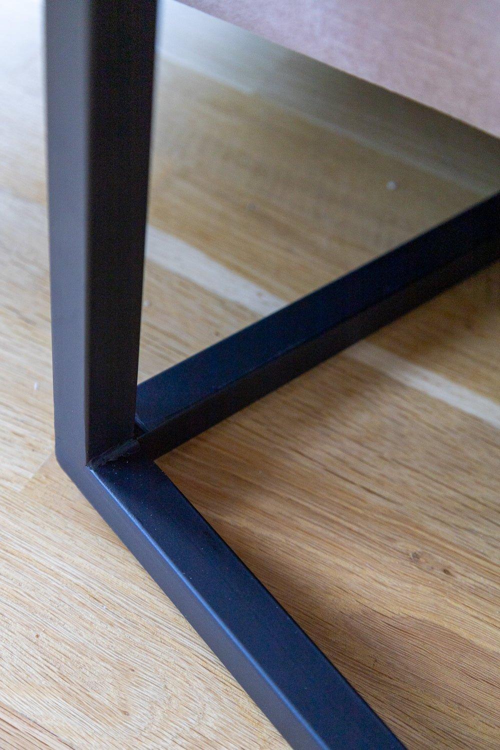 Bijzettafel bank | Set van 2 | Mangohout en Staal | 38x31x68cm