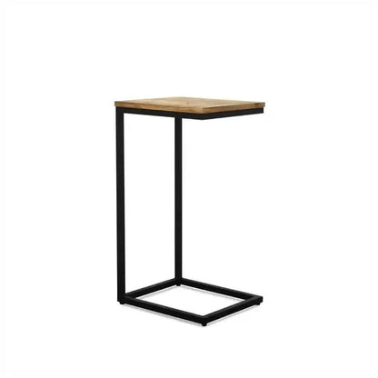 Bijzettafel bank | Set van 2 | Mangohout en Staal | 38x31x68cm