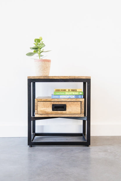 Bijzettafel mangohout | Nachtkastje | 45x35x50