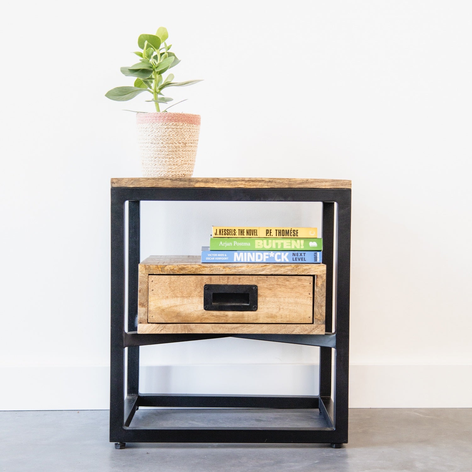 Bijzettafel mangohout | Nachtkastje | 45x35x50