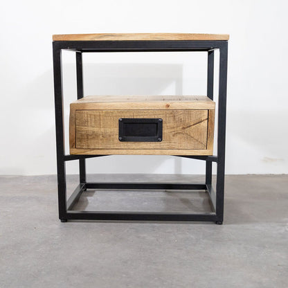 Bijzettafel mangohout | Nachtkastje | 45x35x50