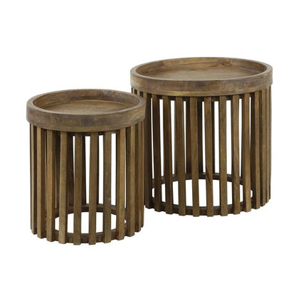 Bijzettafel set van 2 Rond Mod