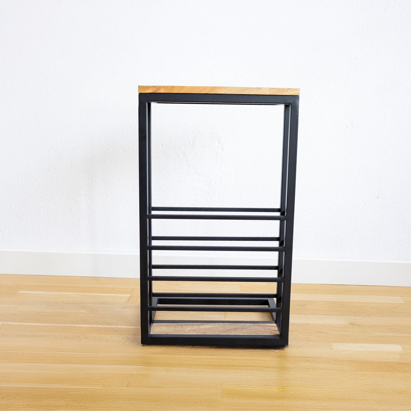 Bijzettafel voor over de bank | Mangohout en Staal | 30x38x65cm