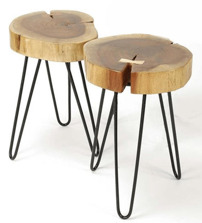 Bijzettafelset Rond Boomstam (2 stuks)