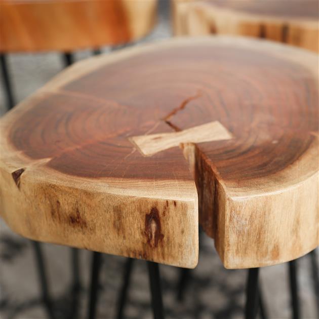 Bijzettafelset Rond Boomstam (2 stuks)