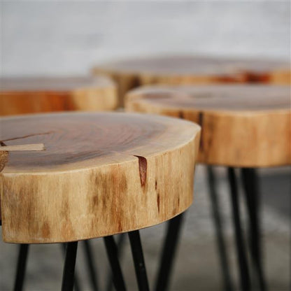Bijzettafelset Rond Boomstam (2 stuks)