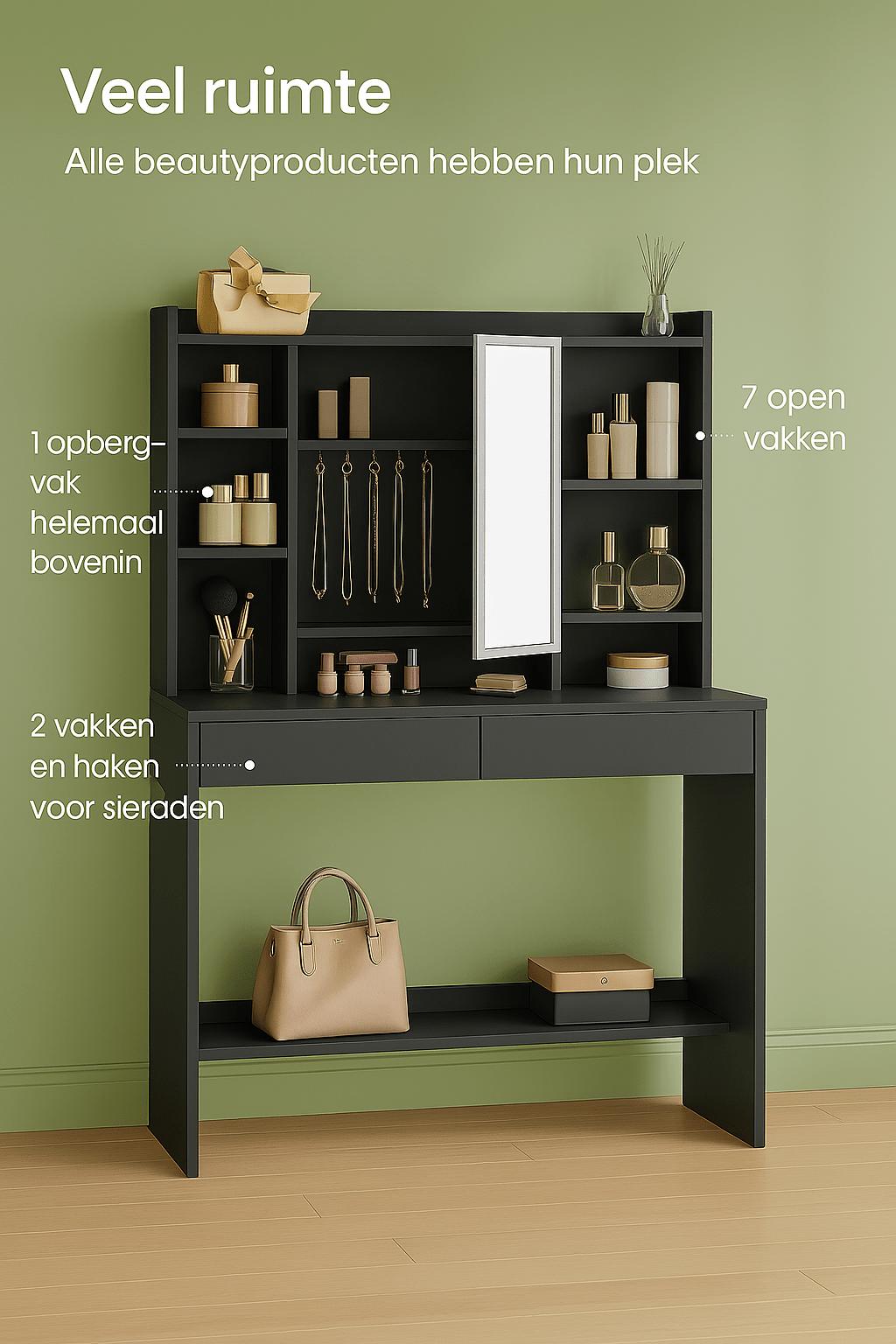 Luxe & Stijl in Één – De Ultieme Kaptafel met LED-Verlichting - Industrieelinhuis.nl