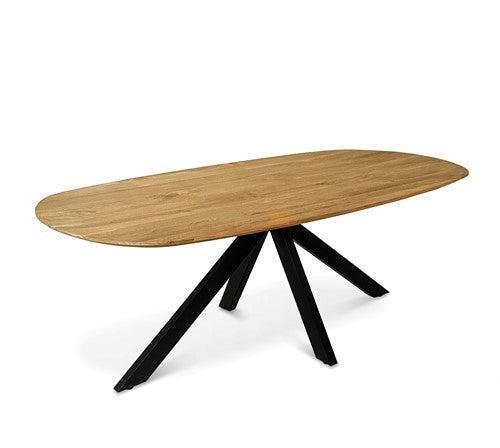 Deens Ovaal 200 cm mangohout en staal