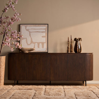 Ovale eettafel Solana Bruin Mangohout 210 cm