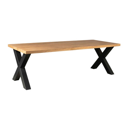 Eetkamertafel Mangohout Denver | Rechthoek X-poot | 220 cm