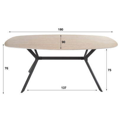 Eettafel Deens Ovaal Nordic 180cm