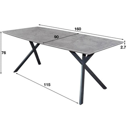 Eettafel Deens ovaal Hidde Betonlook 160 cm