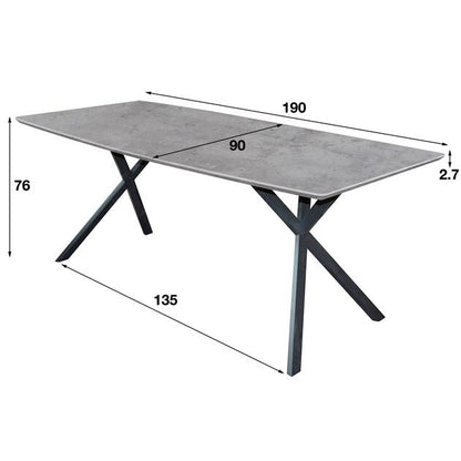 Eettafel Deens ovaal Hidde Betonlook 190 cm