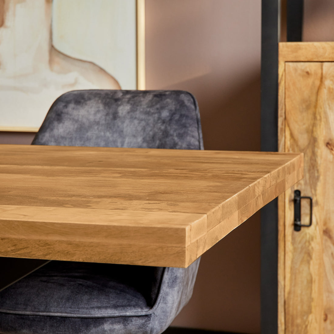 Eettafel Mangohout Denver | Rechthoek matrixpoot | 160 cm