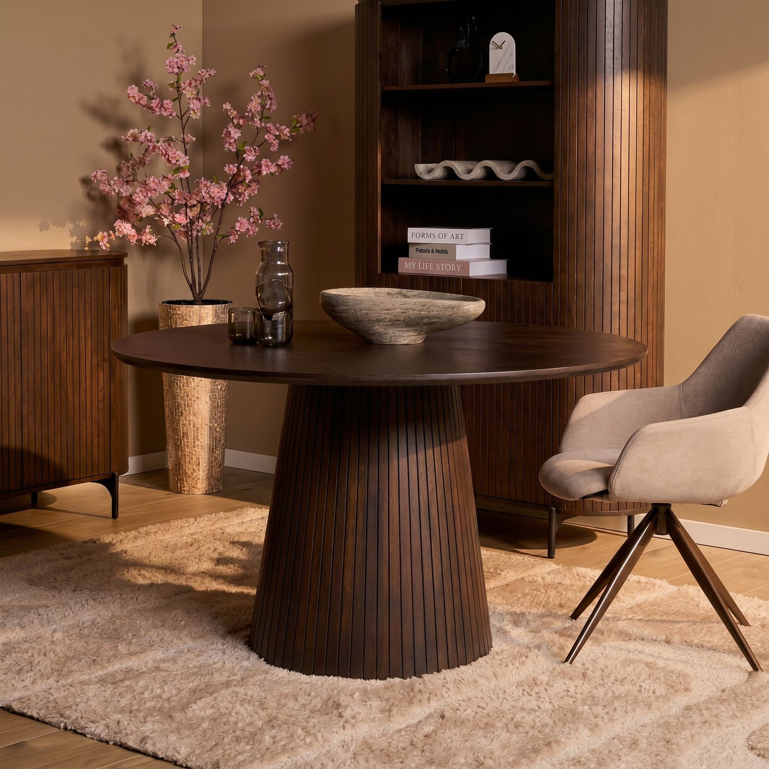 Ronde eettafel Solana Bruin Mangohout 150 cm