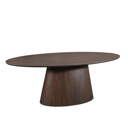 Ovale eettafel Solana Bruin Mangohout 210 cm