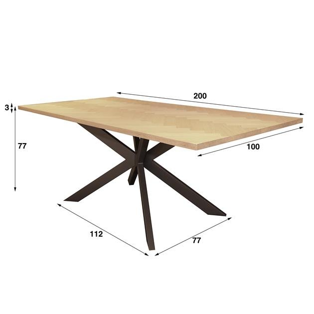 Eettafel Visgraat Juno 200 cm