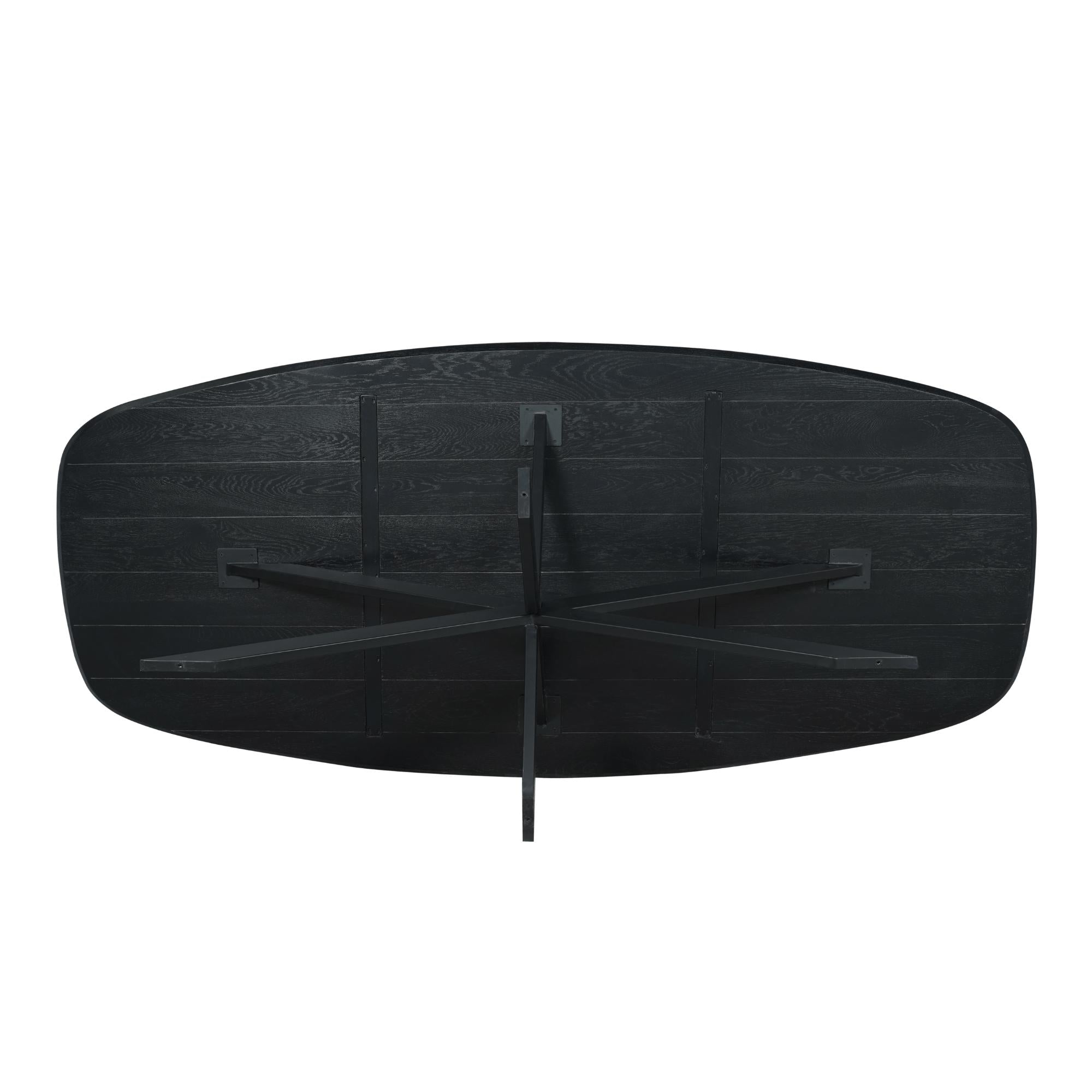 Eiken eettafel Ferris | Deens Ovaal 200 cm | Zwart