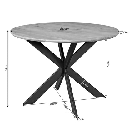 Eiken eettafel Ferris | Rond 110 cm | Brown