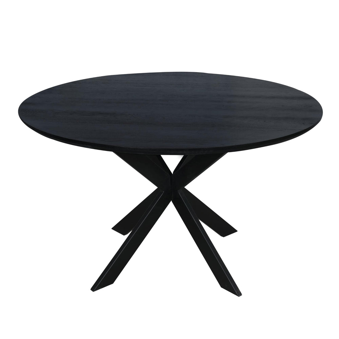 Eiken eettafel Ferris | Rond 130 cm | Zwart