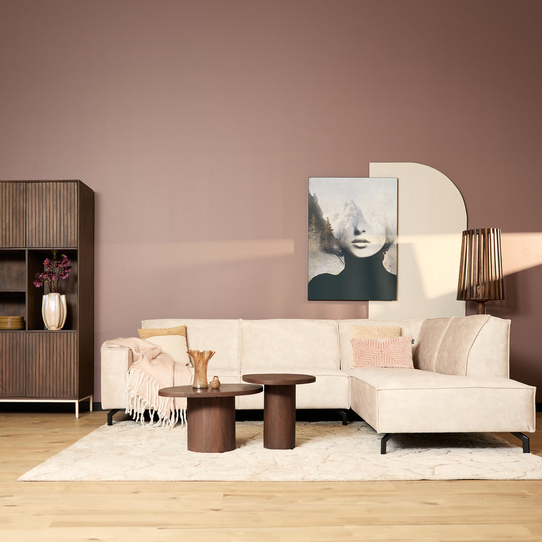 MySofa Velvet Hoekbank Floris Beige - Industrieelinhuis.nl