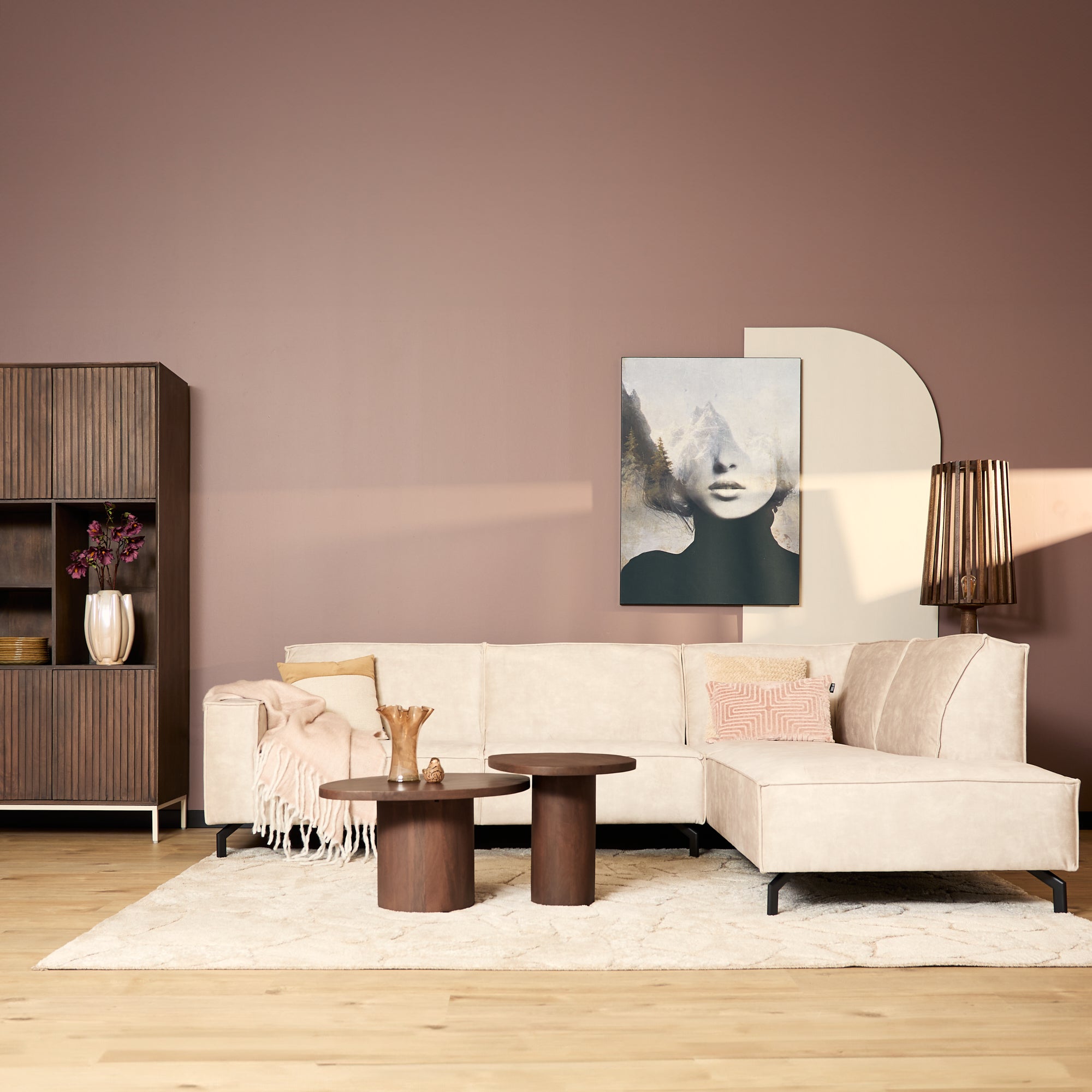 MySofa Velvet Hoekbank Floris Beige - Industrieelinhuis.nl