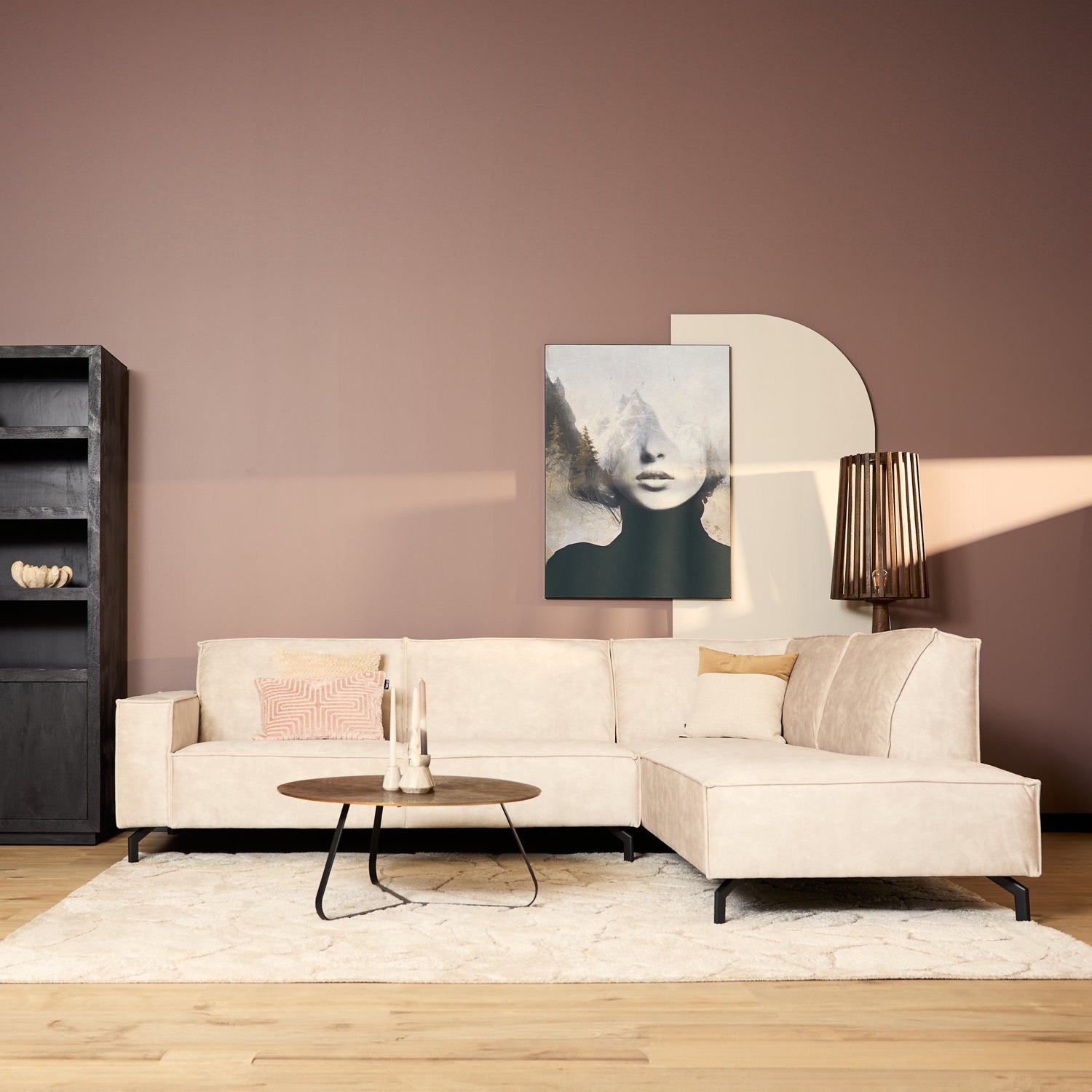 MySofa Velvet Hoekbank Floris Beige - Industrieelinhuis.nl