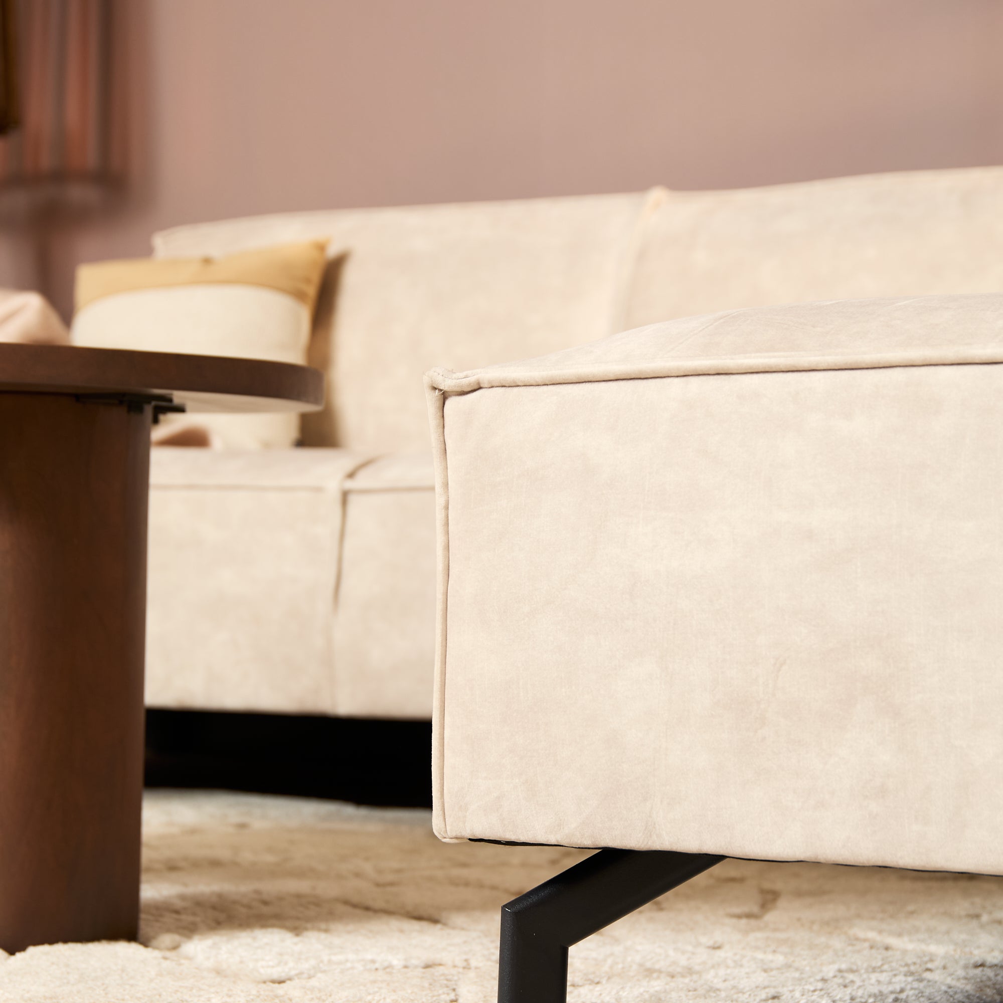 MySofa Velvet Hoekbank Floris Beige - Industrieelinhuis.nl