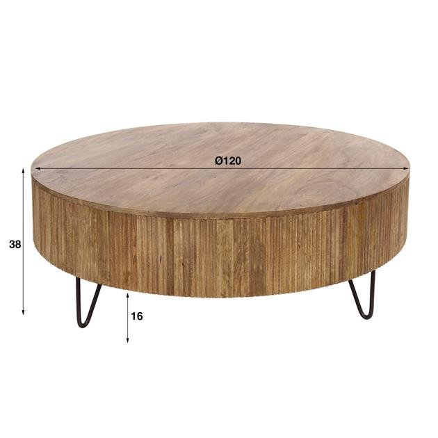 Grote Salontafel Mangohout | Wave | Ø 120cm