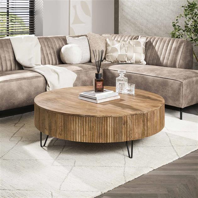 Grote Salontafel Mangohout | Wave | Ø 120cm