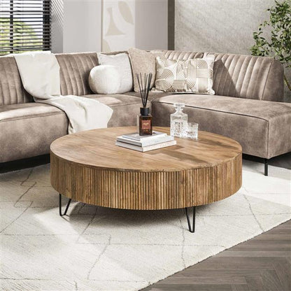 Grote Salontafel Mangohout | Wave | Ø 120cm