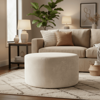 Hocker Rond Velvet Creme 60cm