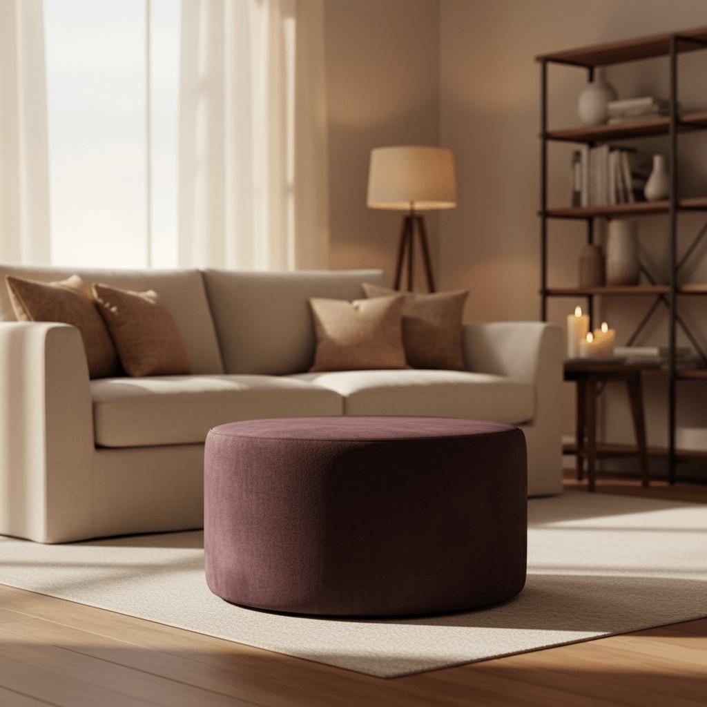 Hocker Rond Velvet Bruin 60cm