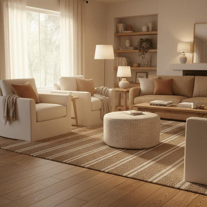 Hocker Rond Lichtbeige 60cm