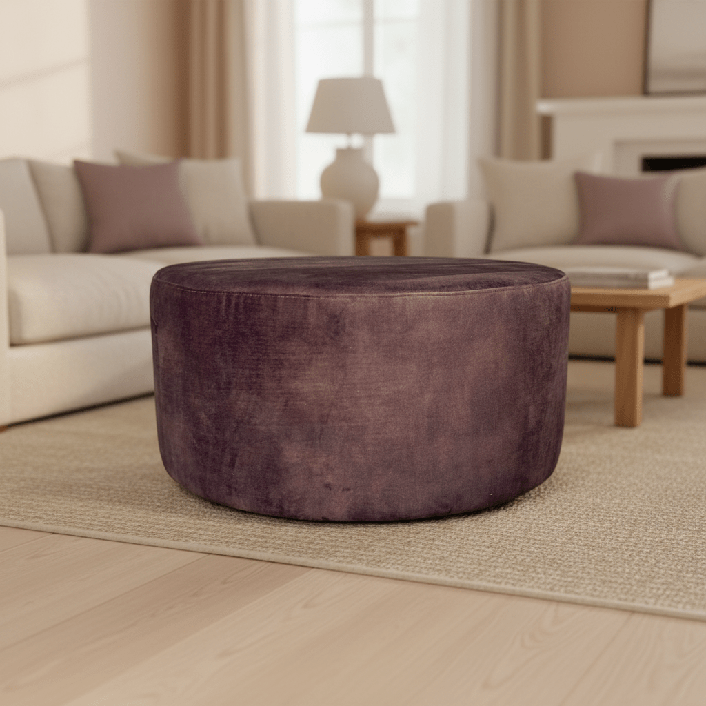 Hocker Rond Velvet Bruin 80cm