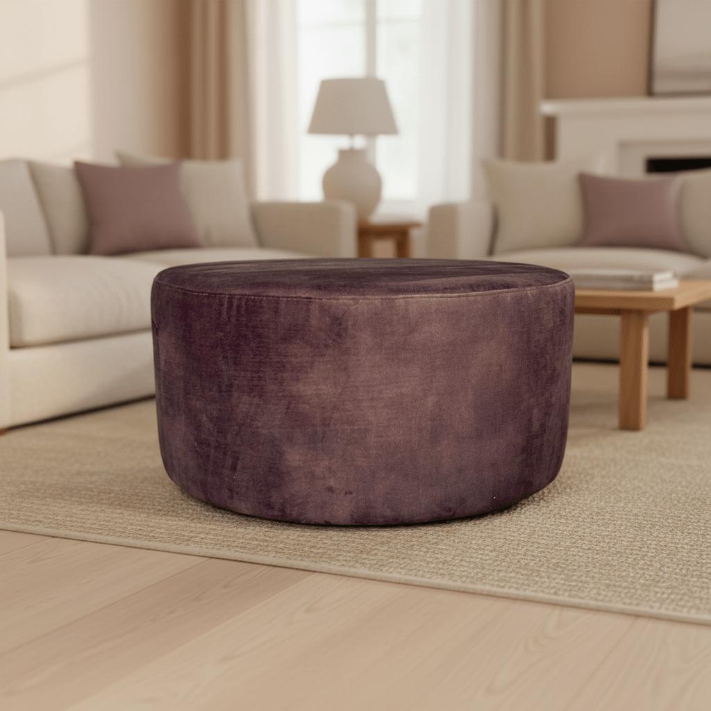 Hocker Rond Velvet Bruin 80cm
