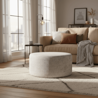 Hocker Rond Lichtbeige 80cm
