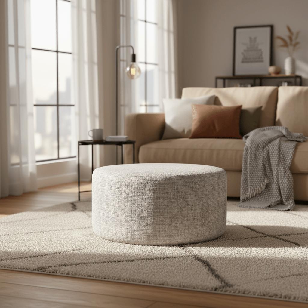 Hocker Rond Lichtbeige 80cm