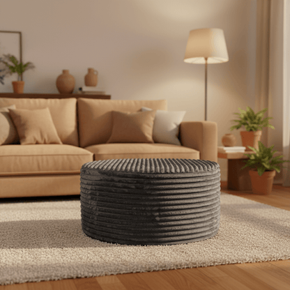 Hocker Rond Velvet Antraciet 80cm